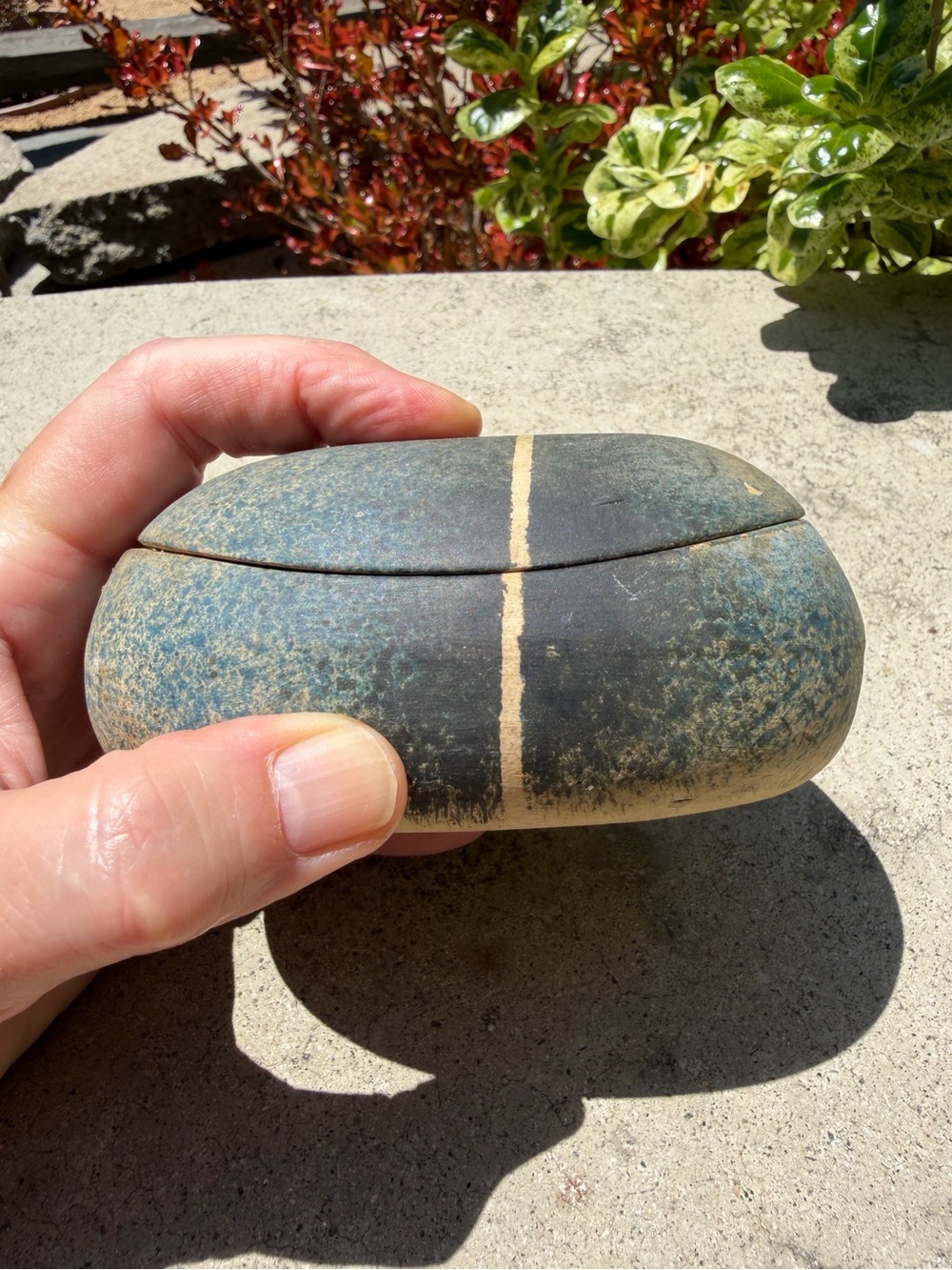 Vintage Irish wishing stone trinket box
